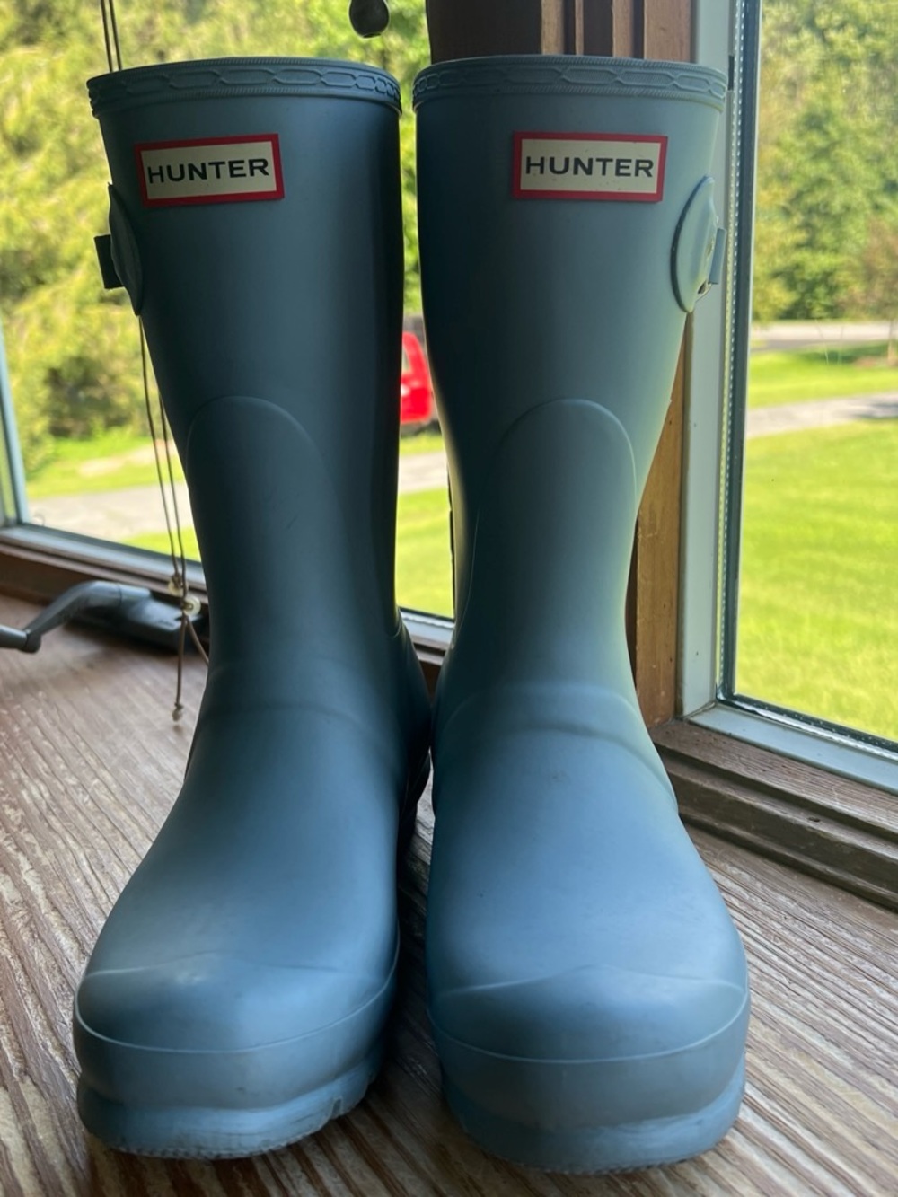 Hunter Women's baby blue Rain Boots - Classic Waterproof Wellies